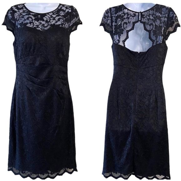 ELIZA J Lace Round Neck Cap Sleeve Sheath Dress - Picture 1 of 14